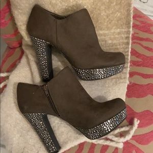 Booties with platform heels
